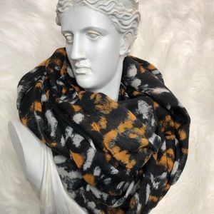 Orange and black animal print infinity scarf FUN!